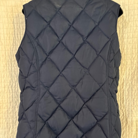 Lands End Quilted Down Puffer Vest Blue Women’s M 10-12 Snap Winter Walking - Picture 6 of 8